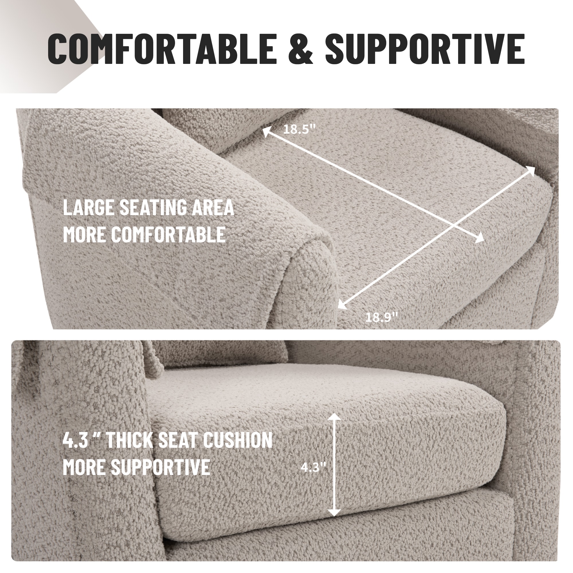 Swivel Accent Chair with Ottoman Set, Modern Chenille Barrel Armchair with Removable Back Pillow & 2 Armrest Covers for Living Room, Bedroom, Office, Gray